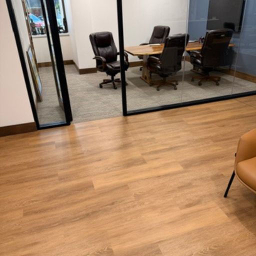 wood look floors conference room